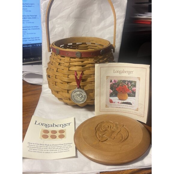 2004 Longaberger Tournament of Roses Let Me Call You Sweetheart Lid No Liner - Picture 1 of 12